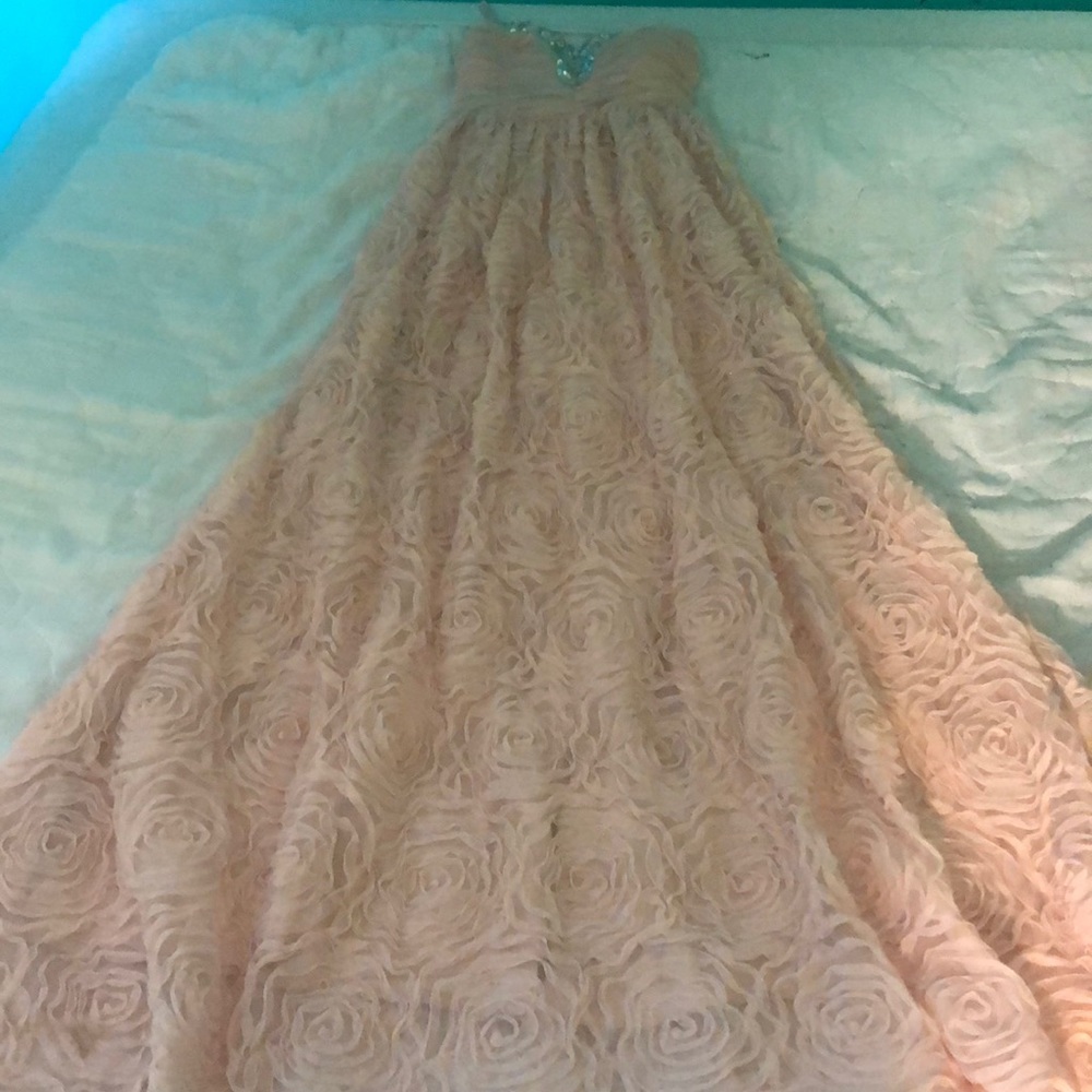 Pink long dress with sparkles